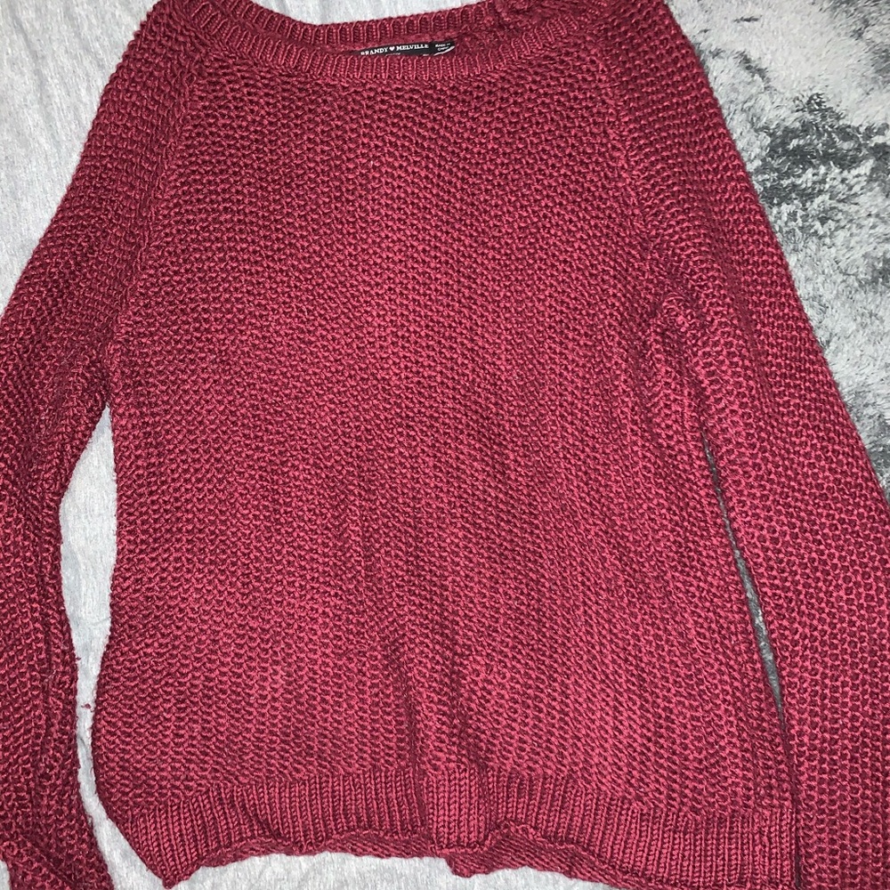brandy melville maroon knit sweater